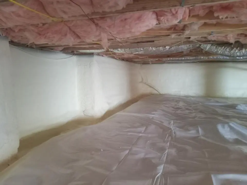 Crawl space encapsulation with closed-cell spray foam for Spray Foam Roofing in La Follette
